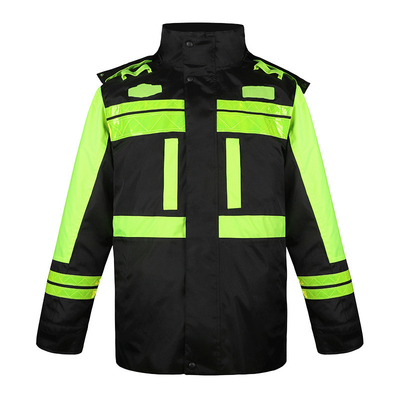Oxford Waterproof Fluorescent Work Coats Windproof Zipper Design