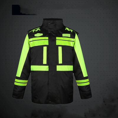 Oxford Waterproof Fluorescent Work Coats Windproof Zipper Design